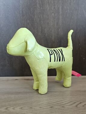 2017 Victoria's Secret Pink, Lime Green Metallic Mini Dog 6"